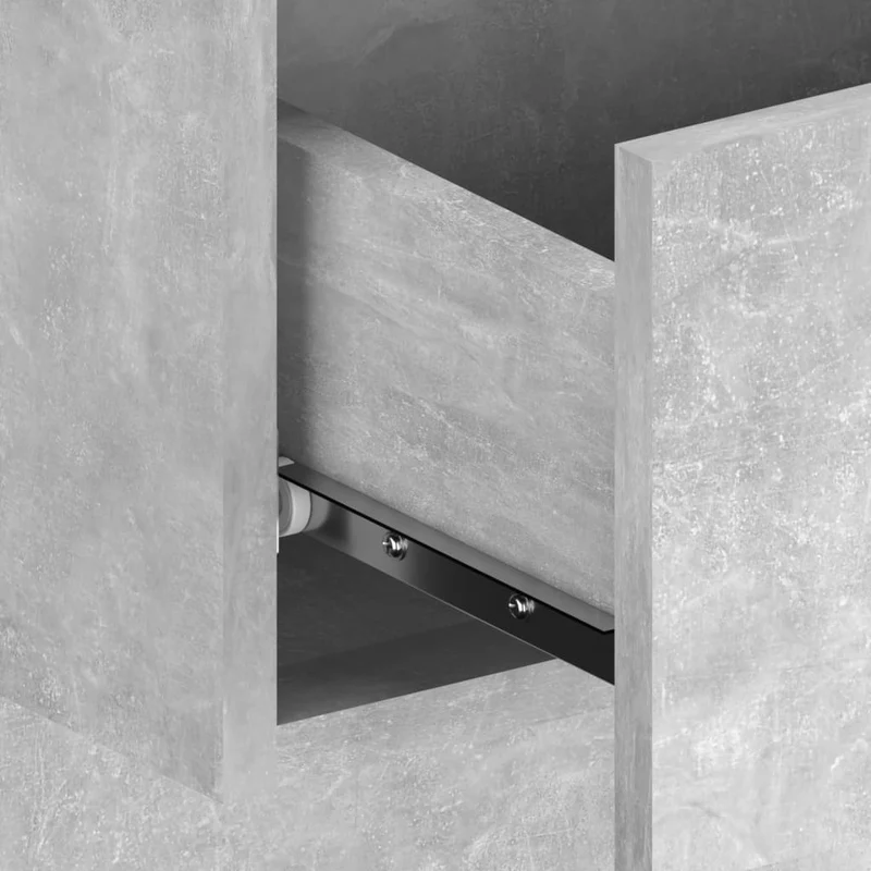 Lot de 2 tables de chevet murales avec tiroirs bois d'ingénierie gris effet béton DEC036078