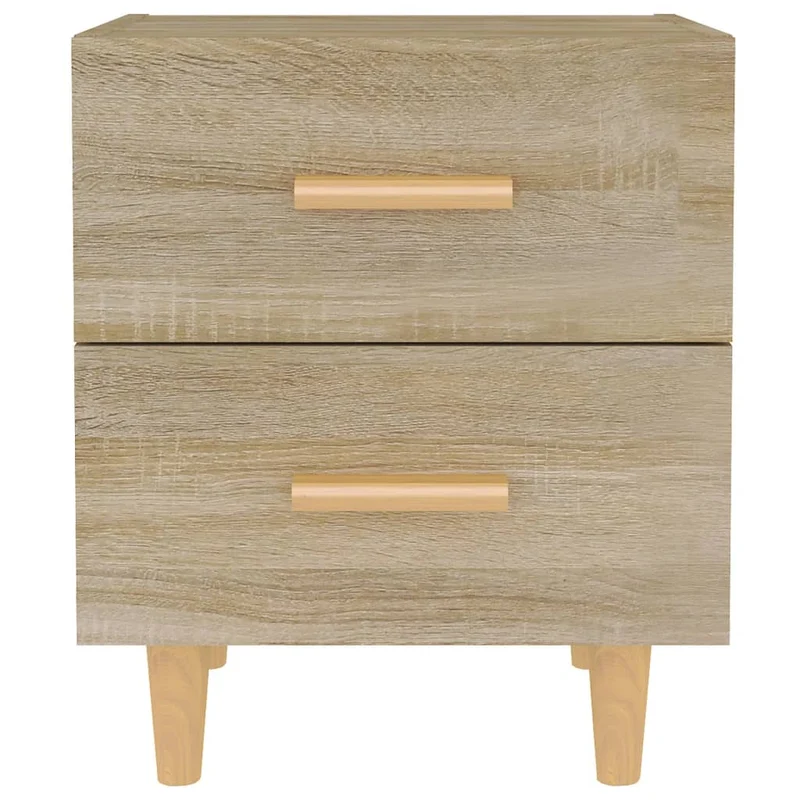 Lot de 2 tables de chevet avec deux tiroirs 40 x 35 x 47,5 cm bois d'ingénierie couleur chêne DEC035231
