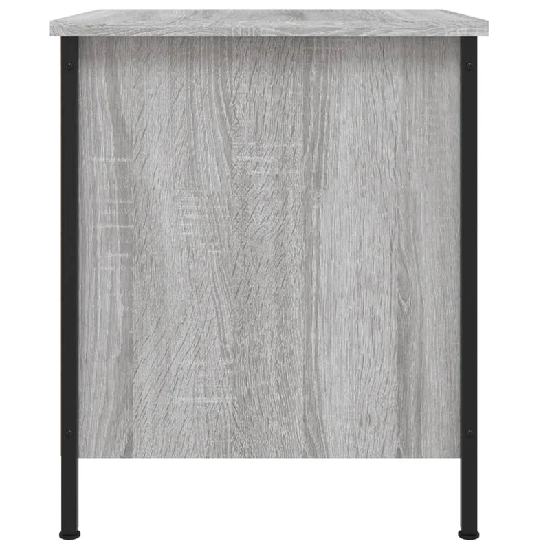 Table de chevet avec tiroir et compartiment ouvert 40 x 42 x 50 cm bois d'ingénierie gris et fer DEC034657