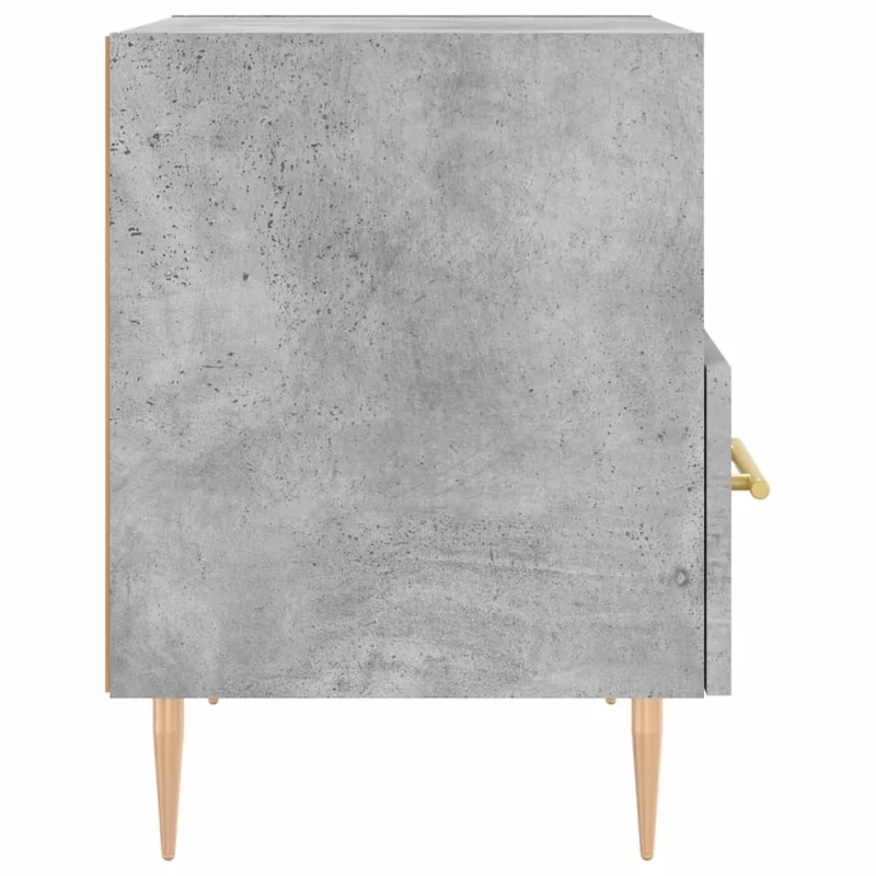 Table de chevet avc tiroir et compartiment ouvert 40 x 35 x 47,5 cm bois d’ingénierie gris et fer DEC033990