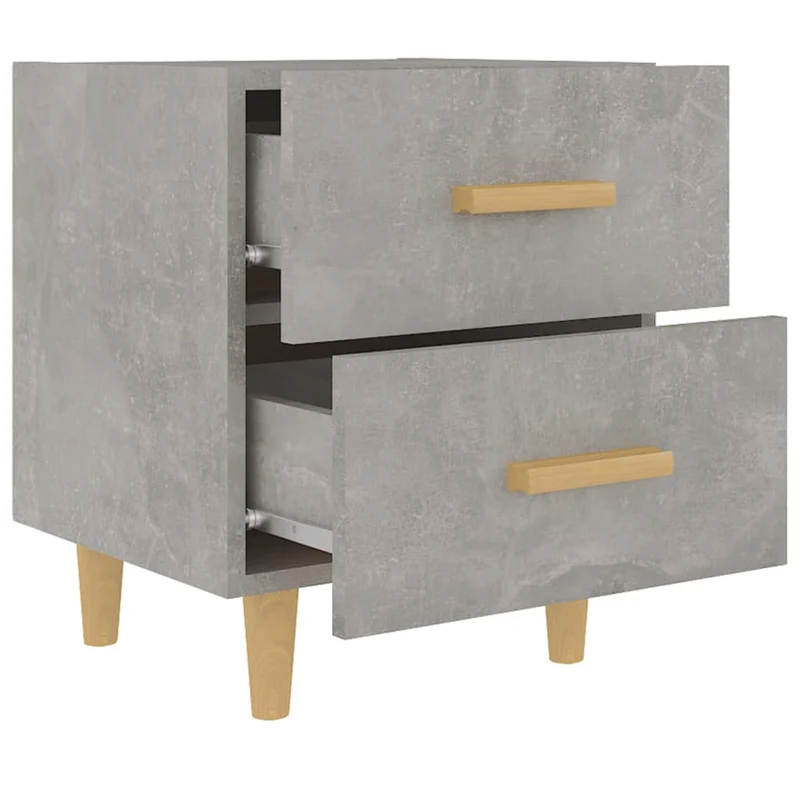 Table de chevet avec deux tiroirs 40 x 35 x 47,5 cm bois d'ingénierie gris DEC033983