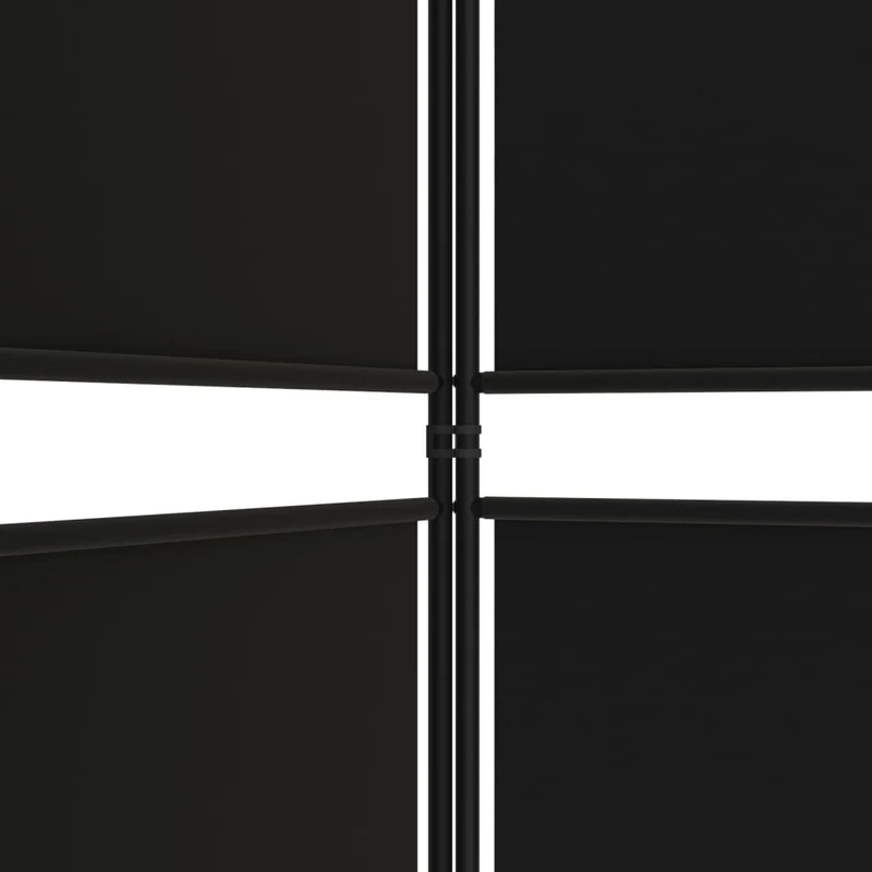 Cloison de séparation pliable noire design contemporain – tissu et métal – 250 × 220 cm DEC031016