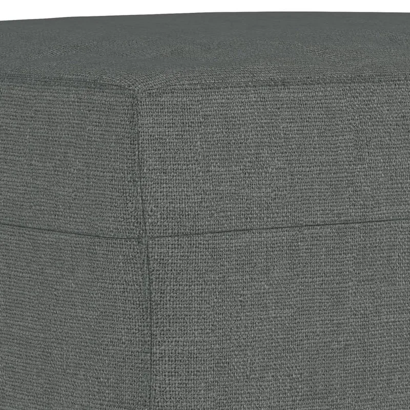 Repose-pieds rectangulaire moderne en tissu gris anthracite 70 × 55 cm DEC030323