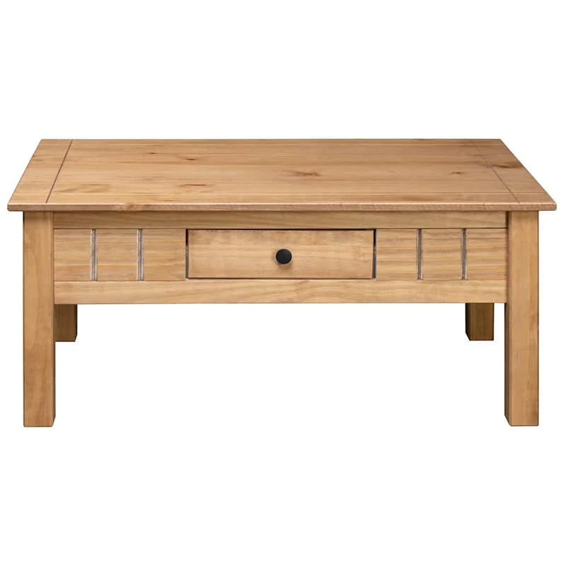 Table basse de salon avec tiroir design rustique 100 x 60 x 45 cm bois de pin massif DEC036965