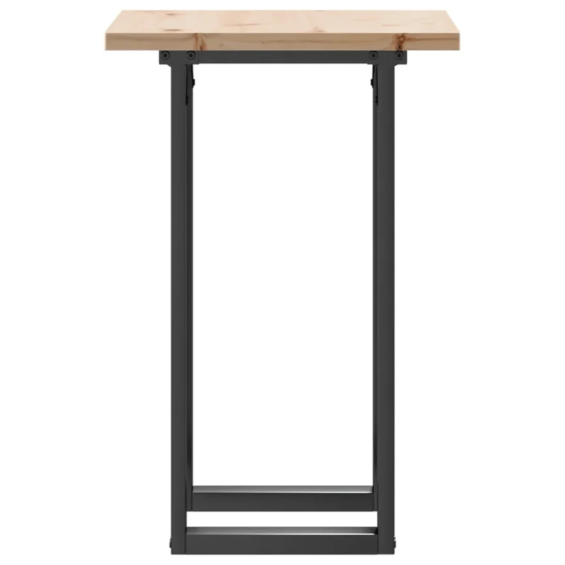 Table d'appoint design industriel 50 x 50 x 75,5cm bois de pin massif et acier DEC036789