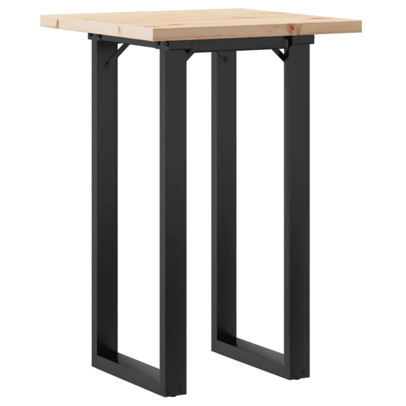 Table d'appoint design industriel 50 x 50 x 75,5cm bois de pin massif et acier DEC036789