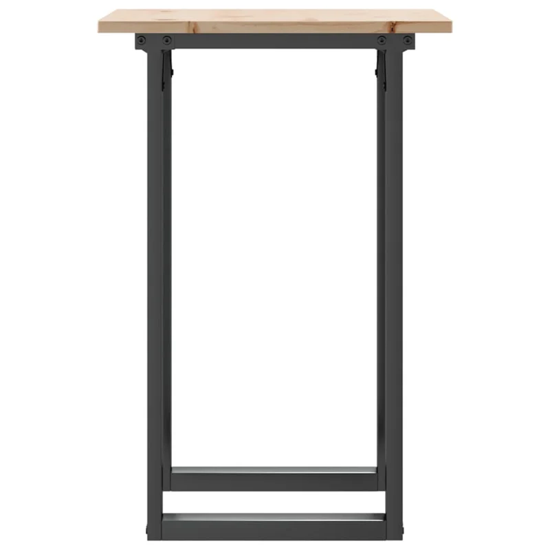 Table d'appoint design industriel 50 x 50 x 75 cm bois de pin et acier DEC036788