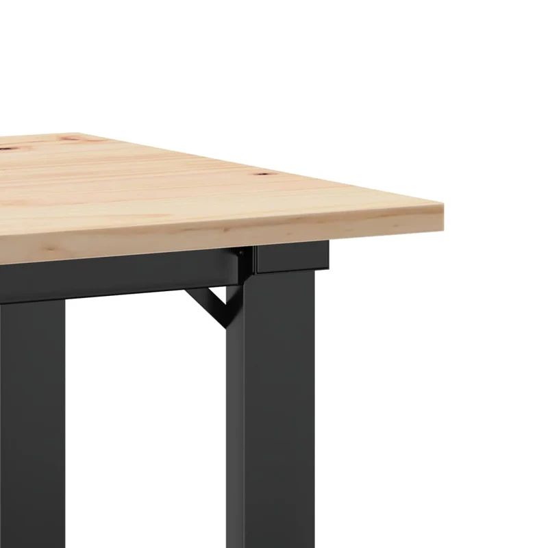 Table d'appoint design industriel 50 x 50 x 75 cm bois de pin et acier DEC036788