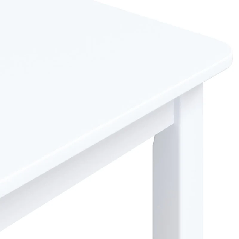 Table de salle à manger design moderne 114 x 71 x 75 cm bois d'hévéa et MDF blanc DEC036759
