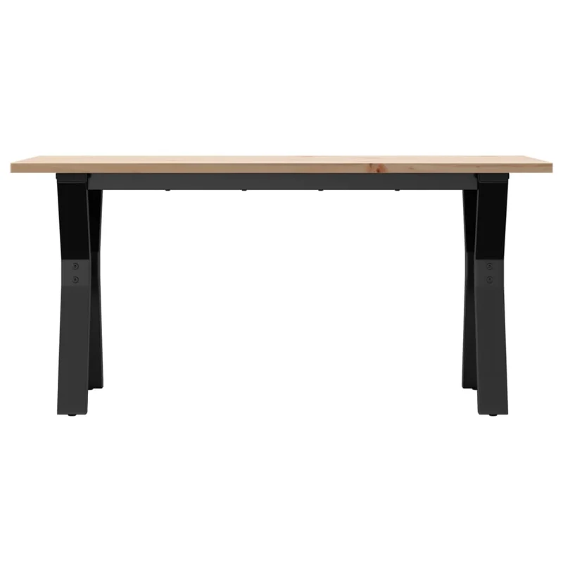 Table basse rectangulaire style industriel cadre en y 100 x 50 x 45 cm bois de pin et acier brun DEC036277