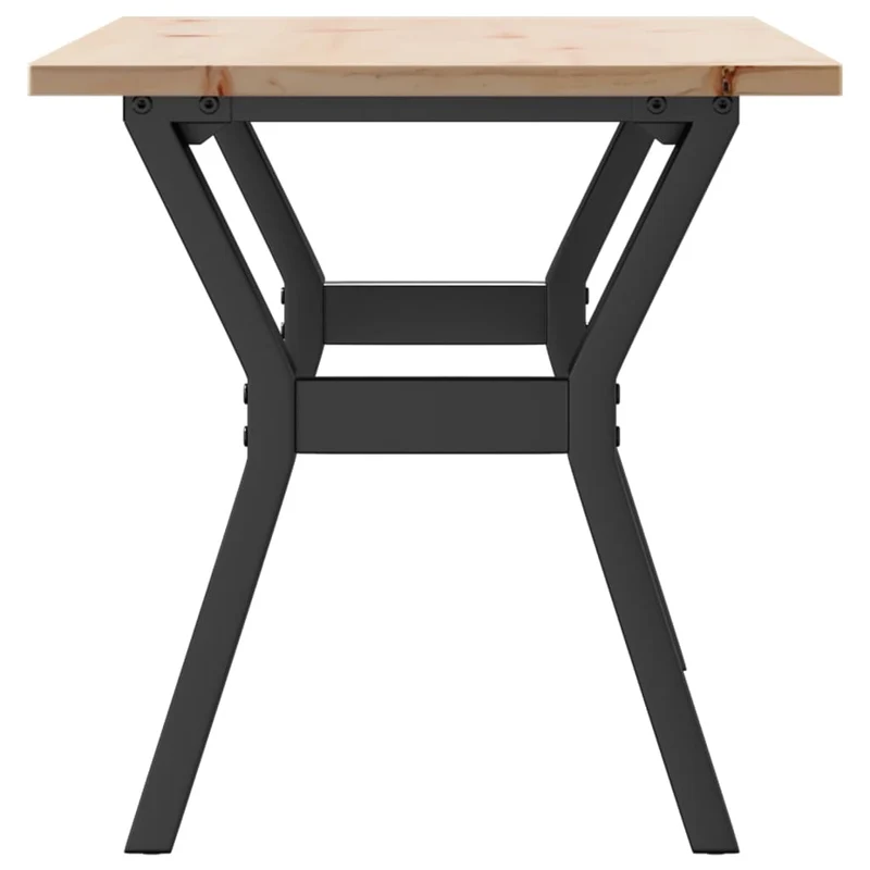Table basse rectangulaire style industriel cadre en y 100 x 50 x 45 cm bois de pin et acier brun DEC036277