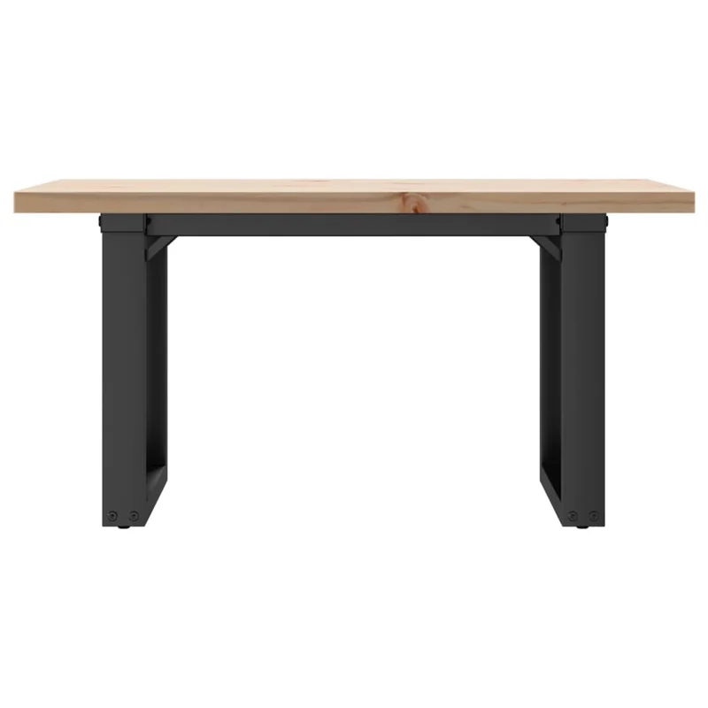 Table basse rectangulaire style industriel cadre en o 80 x 50 x 40,5cm bois de pin et acier brun DEC036248