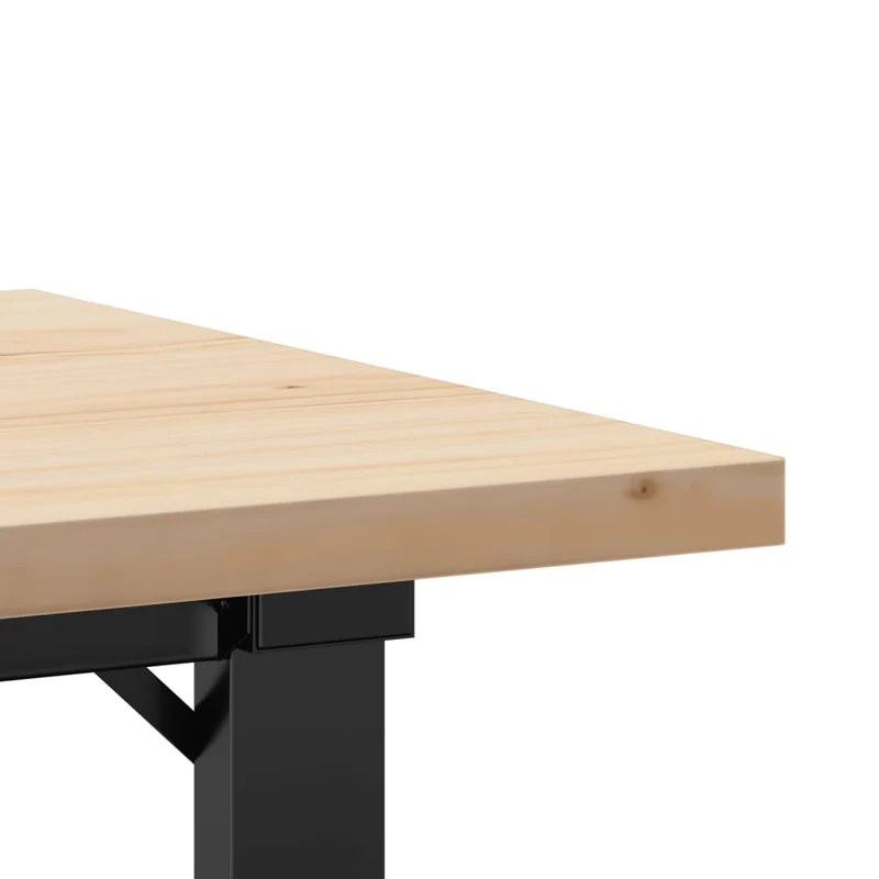 Table basse rectangulaire style industriel cadre en o 80 x 50 x 40,5cm bois de pin et acier brun DEC036248