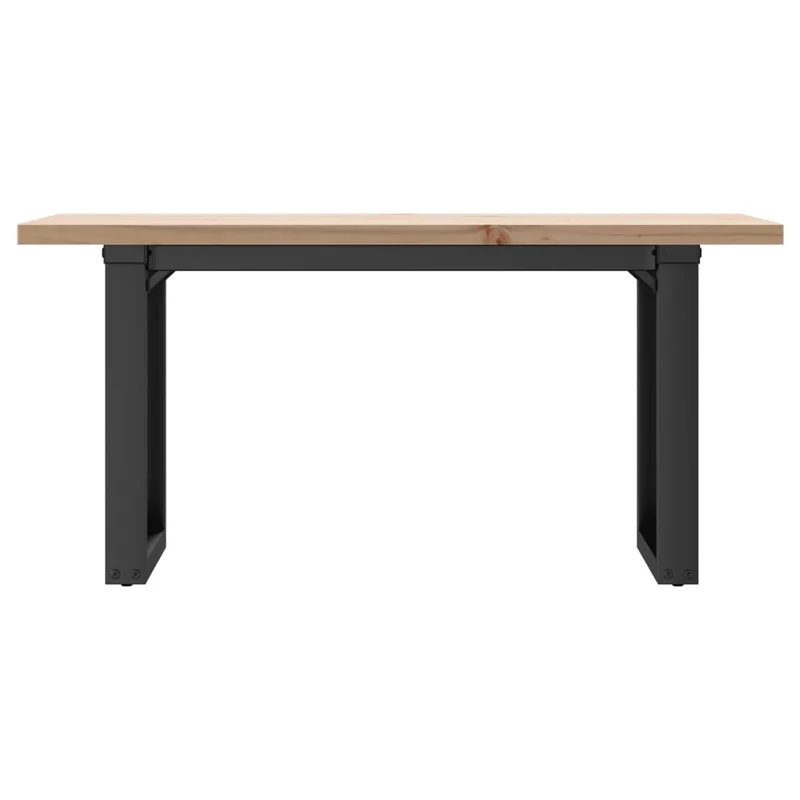 Table basse rectangulaire style industriel 100 x 50 x 45,5 cm bois de pin et acier DEC036234