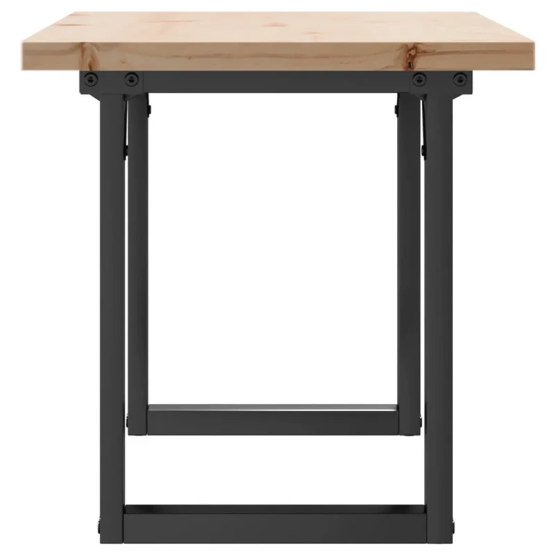 Table basse rectangulaire style industriel 100 x 50 x 45,5 cm bois de pin et acier DEC036234