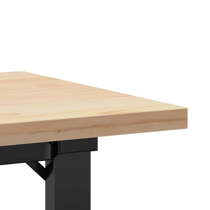 Table basse rectangulaire style industriel 100 x 50 x 45,5 cm bois de pin et acier DEC036234