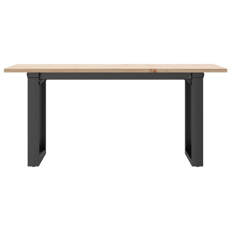 Table basse rectangulaire style industriel 100 x 50 x 45 cm bois de pin massif et acier DEC036233