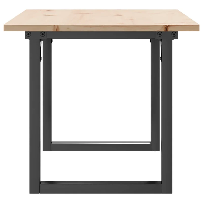Table basse rectangulaire style industriel 100 x 50 x 45 cm bois de pin massif et acier DEC036233