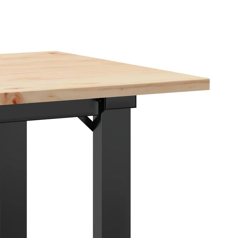 Table basse rectangulaire style industriel 100 x 50 x 45 cm bois de pin massif et acier DEC036233