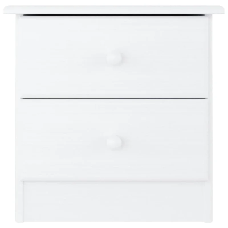 Table de chevet avec deux tiroirs 41 x 35 x 41 cm bois de pin massif blanc DEC033083