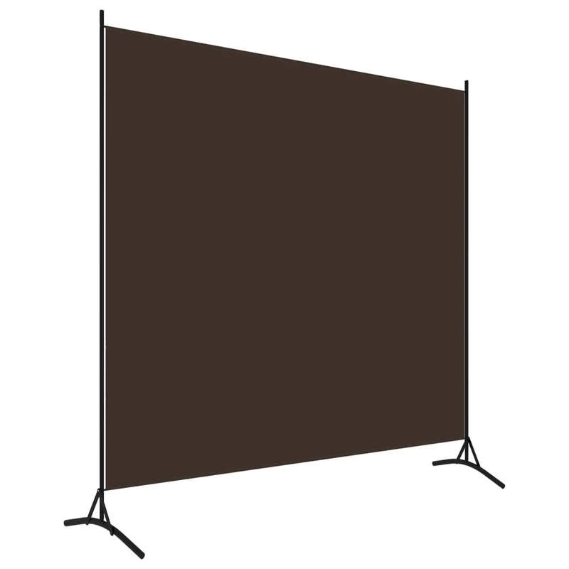 Paravent pliable en tissu marron – Cloison de séparation intérieure – 175 x 180 cm – Structure en fer DEC031151