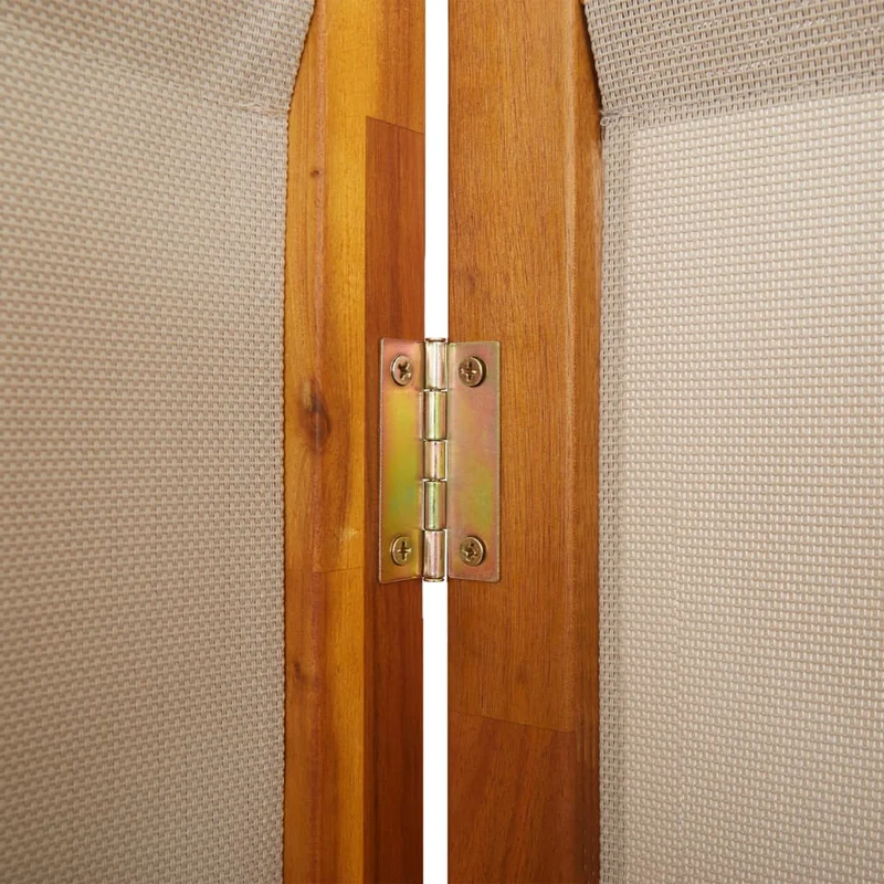 Cloison de séparation pliante 6 panneaux en bois d’acacia et textilène – Intérieur & extérieur – 420 x 180 cm – Taupe DEC031136
