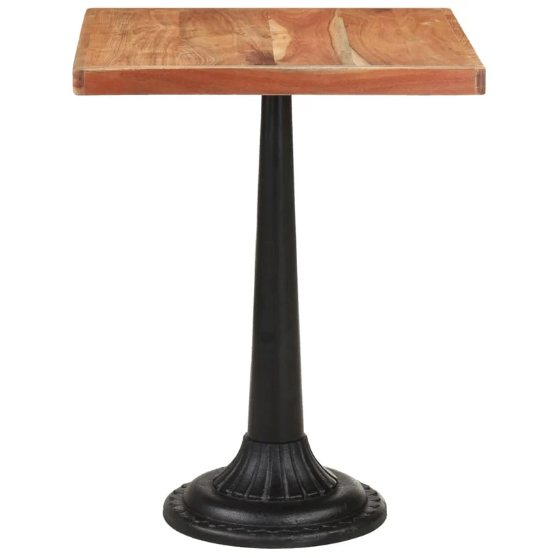 Table d'appoint auxiliaire table bistro 60 x 60 x 76 cm bois d'acacia massif et fonte DEC036528