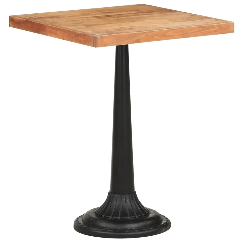 Table d'appoint auxiliaire table bistro 60 x 60 x 76 cm bois d'acacia massif et fonte DEC036528