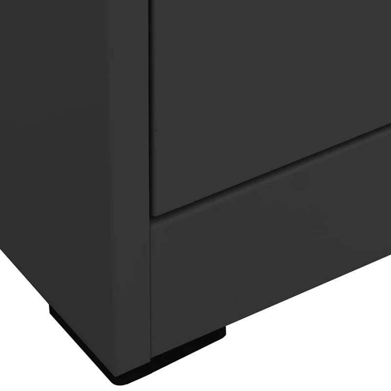 Caissons à tiroirs meuble de bureau 3 tiroirs 46 x 62 x 102,5 cm en acier anthracite DEC024499