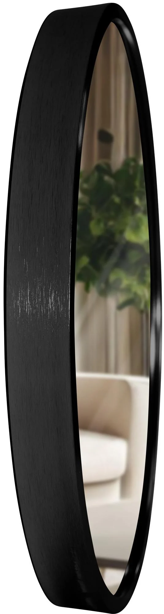 Miroir mural rond 30 cm cadre minimaliste noir 3 cm design moderne fixation murale incluse 10_0008741