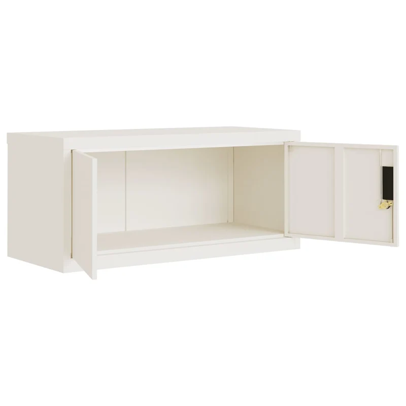 Caissons à tiroirs meuble de bureau verrouillable 90 x 40 x 40 cm en acier blanc DEC024528
