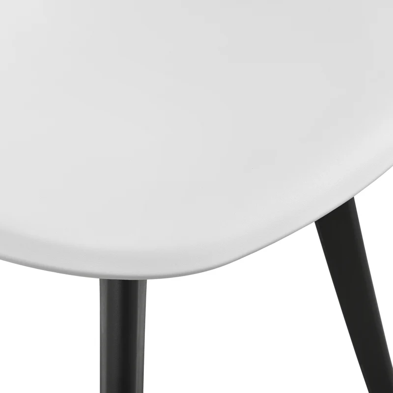Set de 6 Chaises Design Chaise de Cuisine Salle à Manger Plastique Blanc et Noir 03_0003728