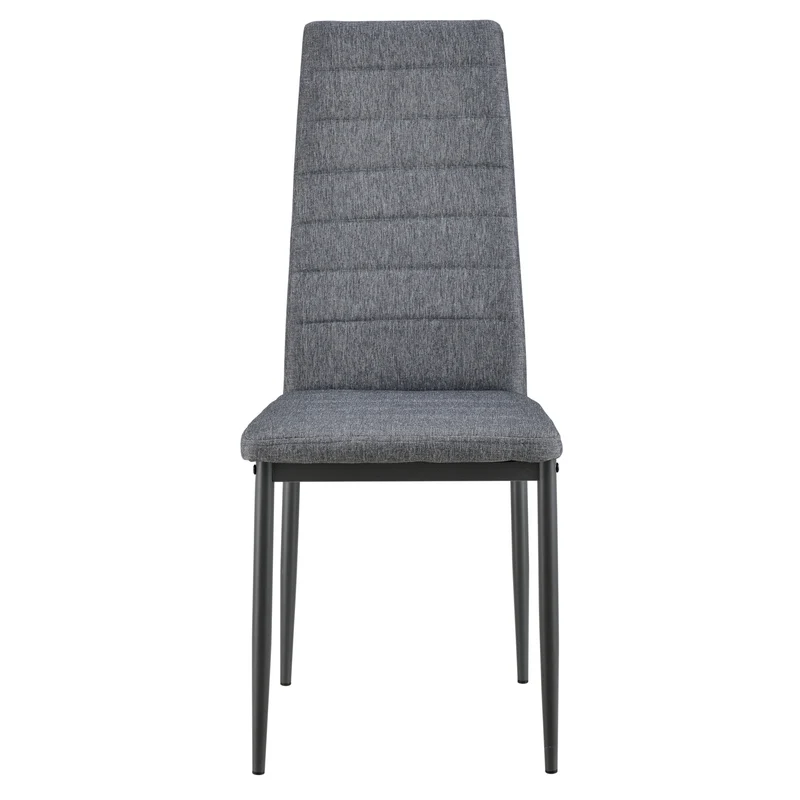 Lot de 6 Chaises de Salle à Manger Siège de Cuisine Rembourré 96x43x52cm Acier et tiissu Gris 03_0002803