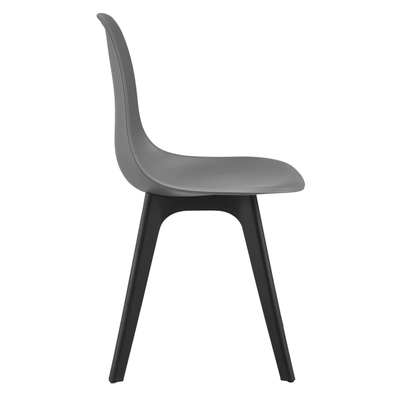 Set de 6 Chaises Design Chaise de Cuisine Salle à Manger Plastique Gris et Noir 03_0003729