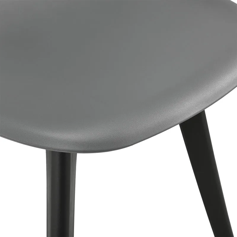 Set de 6 Chaises Design Chaise de Cuisine Salle à Manger Plastique Gris et Noir 03_0003729