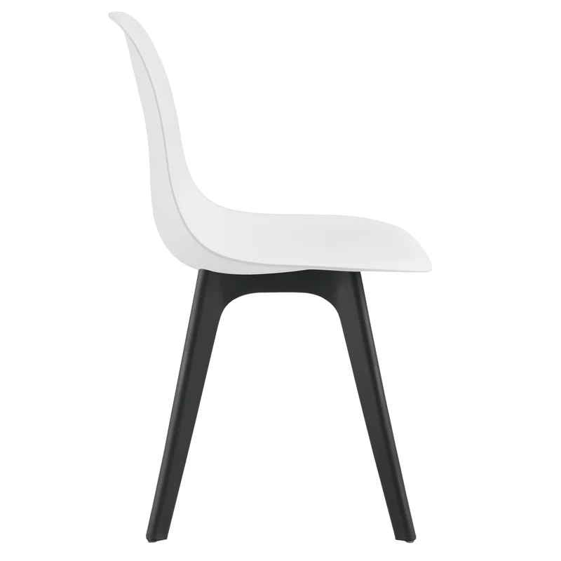 Set de 4 Chaises Design Chaise de Cuisine Salle à Manger Plastique Blanc et Noir 03_0003706