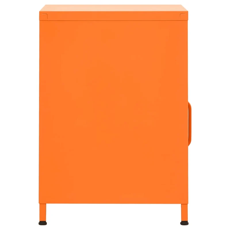 Table de chevet avec compartiment avec porte et ouvert 35 x 35 x 51 cm acier orange DEC034539