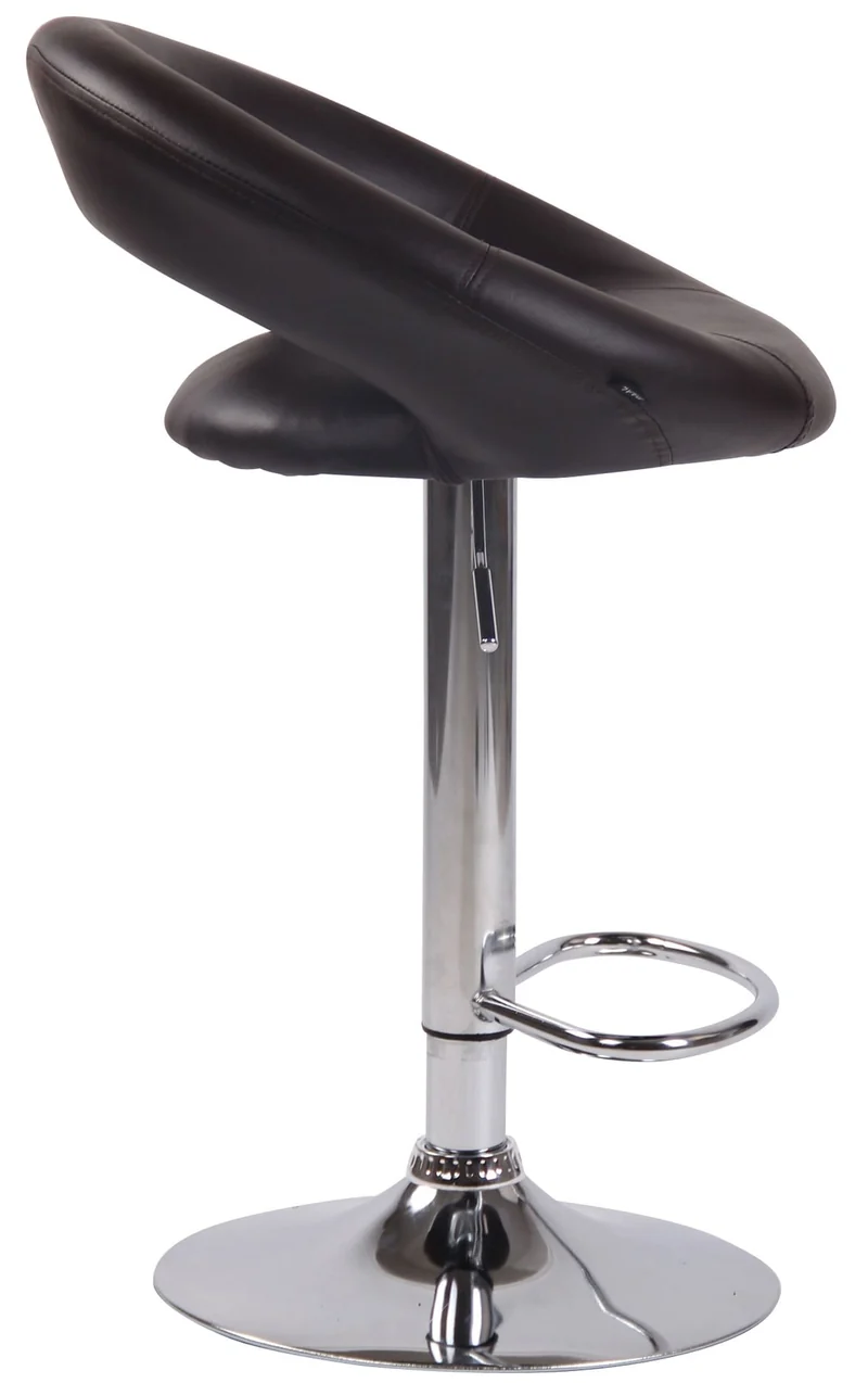 Lot de 2 tabourets de bar en synthétique marron design moderne base métal aspect chromé TDB10563