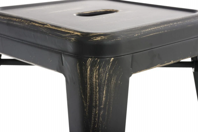 Tabouret design industriel empilable hauter 46 cm en métal doré 10_0005495
