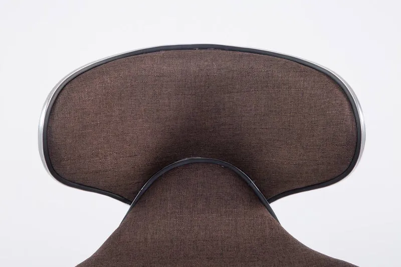 Lot de 2 tabourets de bar pivotant design moderne en tissu marron support en métal chromé 10_0004266