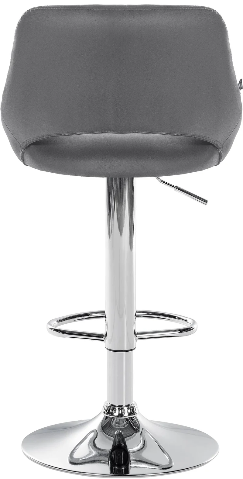 Tabouret de bar x1 avec repose-pieds pivotant et réglable en PVC gris et métal 10_0005211