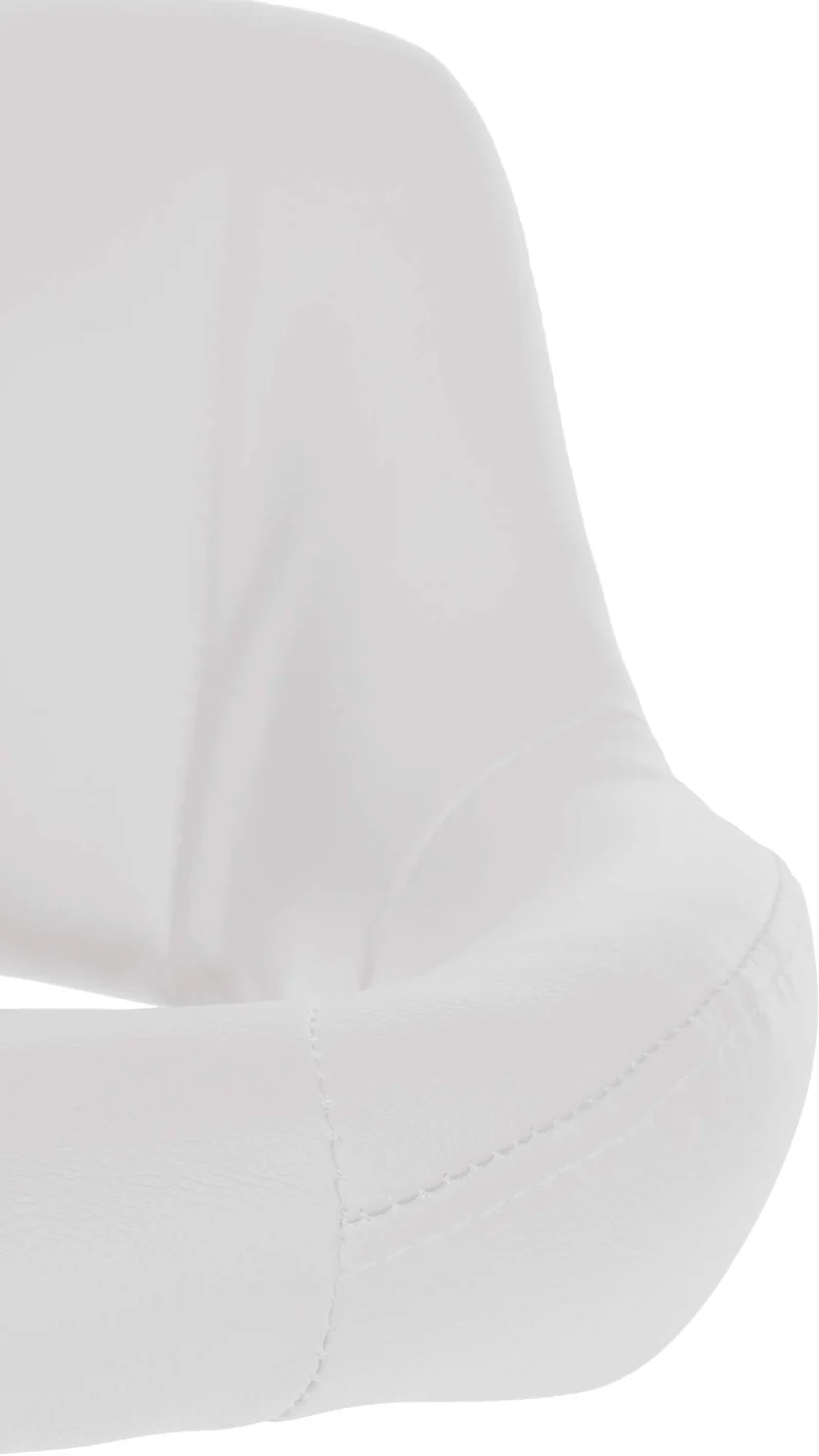 Tabouret de bar chaise haute x1 réglables en PVC blanc dossier ajouré et pied métal noir 10_0006101