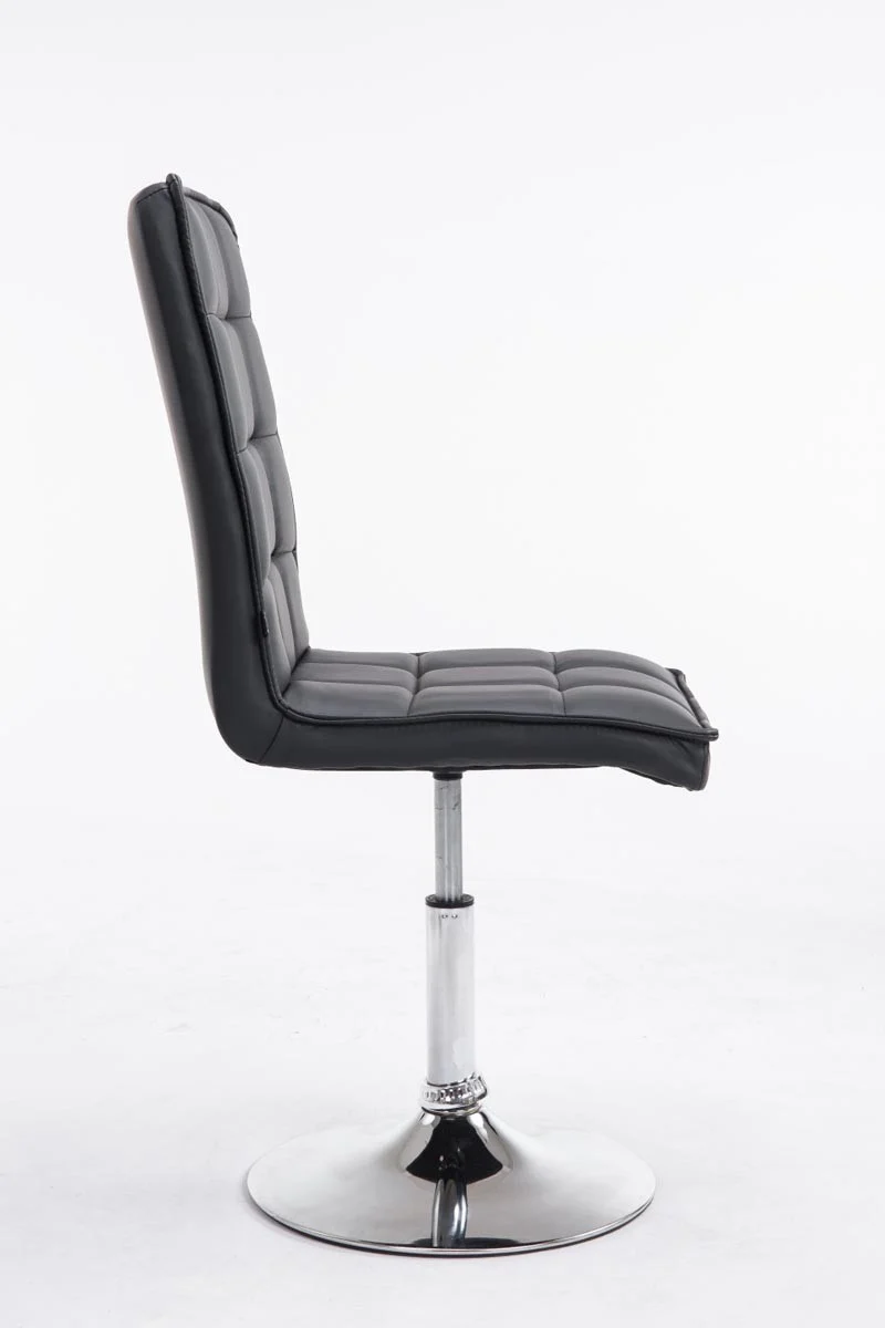 Lot de 2 chaises de salle à manger hauteur réglable en synthétique noir CDS10060