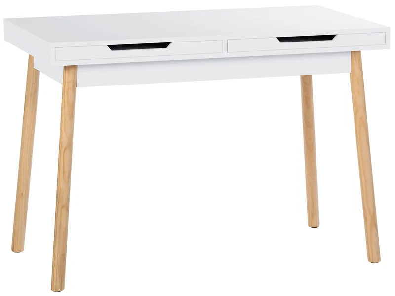 Bureau moderne blanc et chêne avec deux tiroirs 110 cm – Style scandinave 10_0009173