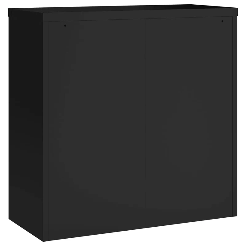 Caissons à tiroirs meuble de bureau portes verrouillables 90 x 40 x 90 cm en acier noir DEC024595
