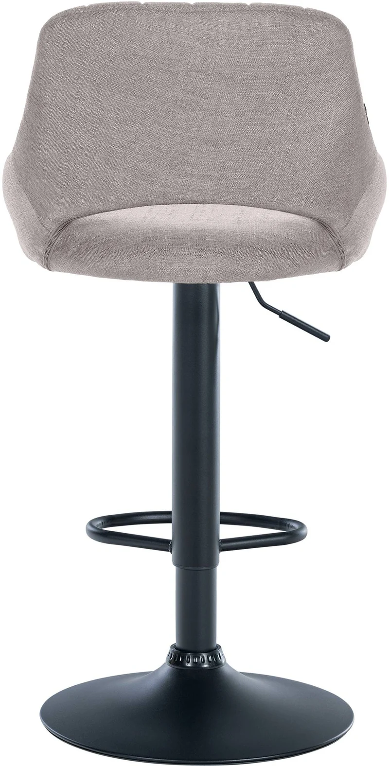 Lot de 2 tabourets de bar réglables en tissu gris dossier ajouré et pied métal noir 10_0006337
