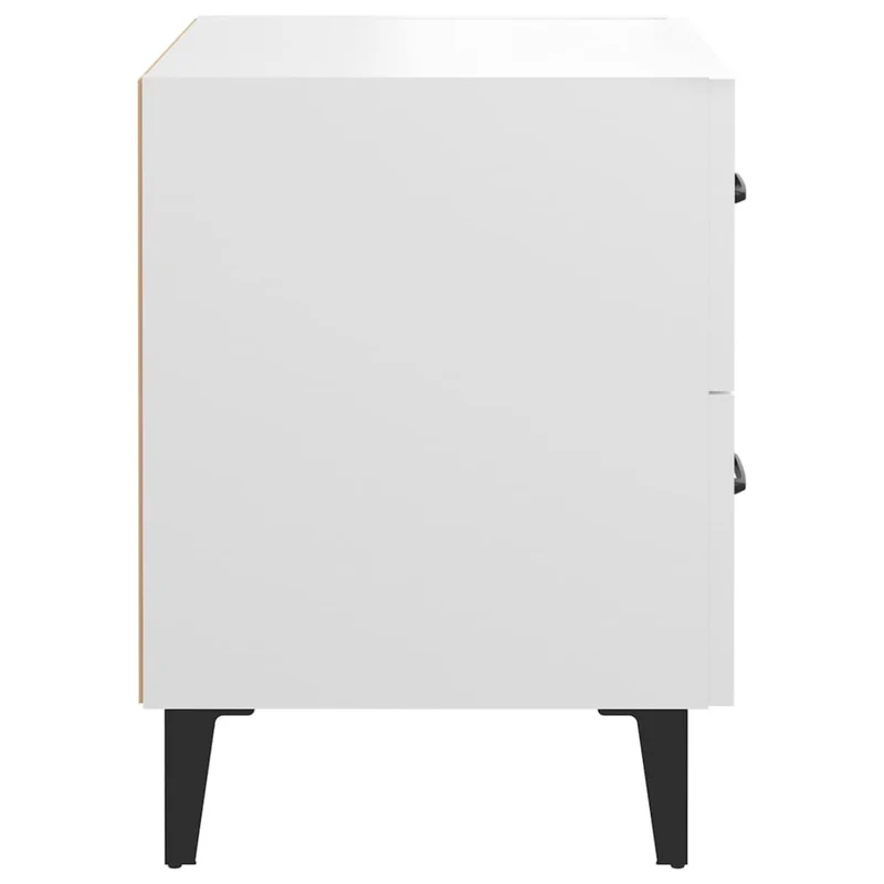 Lot de 2 tables de chevet avec tiroirs 40 x 35 x 47,5 cm bois d'ingénierie blanc DEC034911