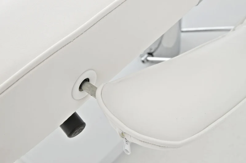 Table d’esthétique hydraulique pivotante soins esthétiques et pédicure repose-pieds divisé similicuir blanc 10_0008214