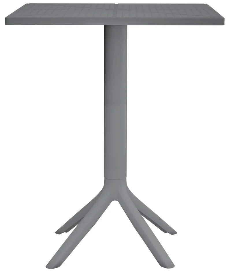 Table d'appoint pour intérieur ou extérieur 60x60 cm en plastique gris foncé 10_0009166