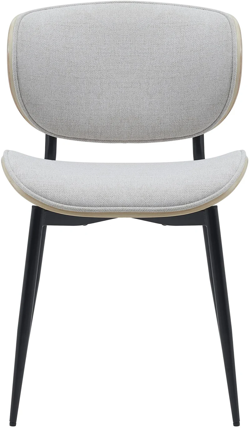 Lot de 2 chaises de salle à manger design en similicuir crème avec coque bois clair structure métal robuste 10_0008619